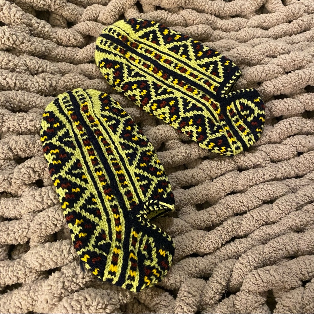 Hand Knitted Turkish Wool Socks | 100 % Natural Wool | Indoor Slipper Socks